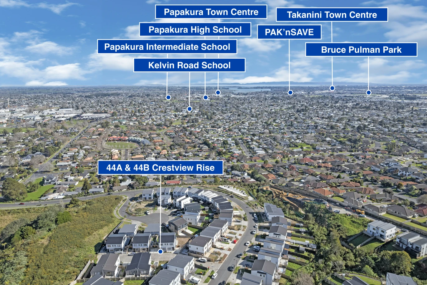 Brandnew 3 beds 2.5 bath duplex home with car park, easy access to Papakura town centre, 44B Crestview Rise Papakura, Auckland