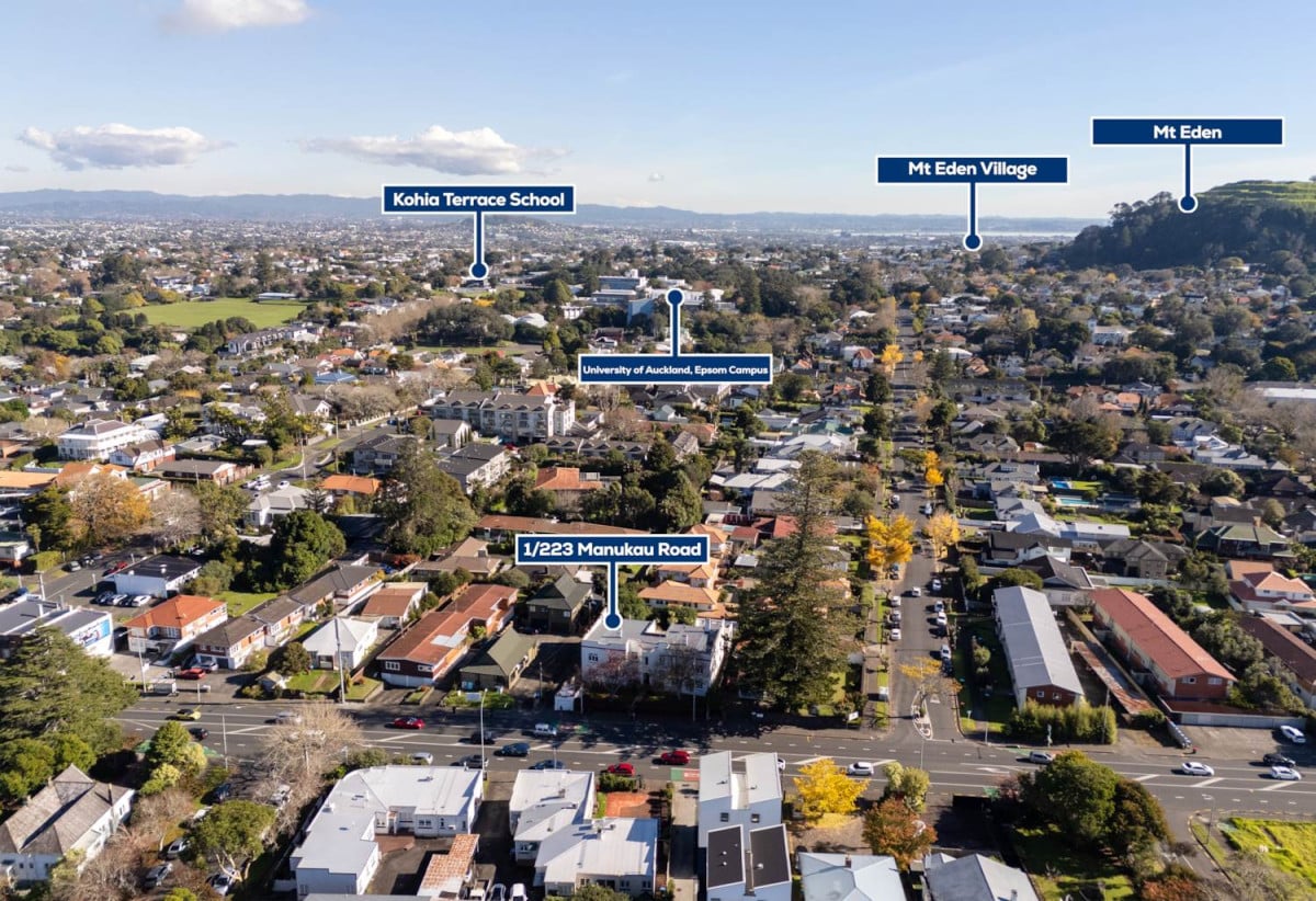 Double Grammar school zone, 2 beds 1 bath unit, close to schhols, Newmarket, 0.5 km to Kohia Terrace School, 0.8 km to Epsom Girls’ Grammar School, 0.9 km to Auckland Normal Intermediate, 1.7 km to Auckland Grammar, 1/223 Manukau Road, Epsom, Auckland