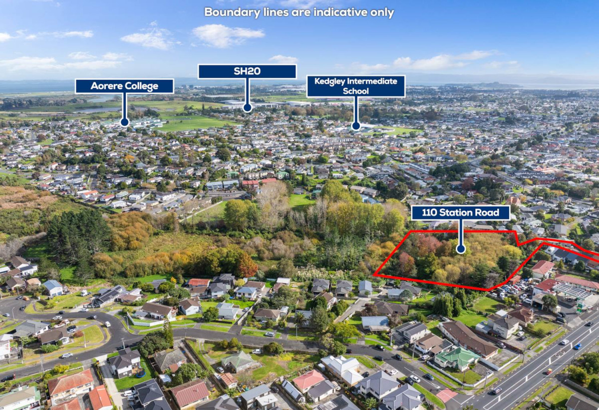 8076m² section, close to schools, shops, [also for sale, 15 Glenmary Place – 2.9633 Hectares (including income-producing residential units)], 0.8 km to Papatoetoe West School, 110 Station Road, Papatoetoe, Auckland