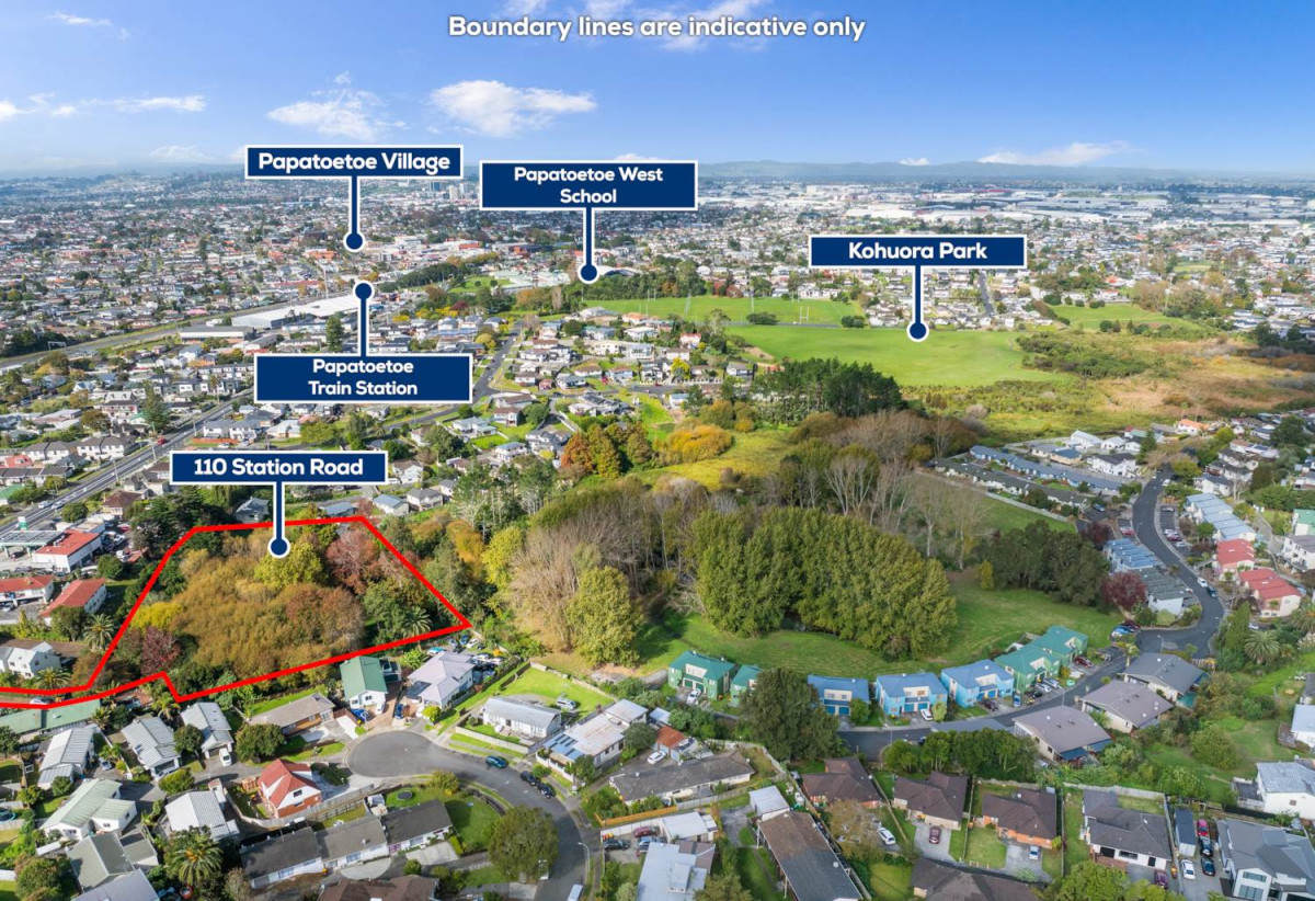 8076m² section, close to schools, shops, [also for sale, 15 Glenmary Place – 2.9633 Hectares (including income-producing residential units)], 0.8 km to Papatoetoe West School, 110 Station Road, Papatoetoe, Auckland