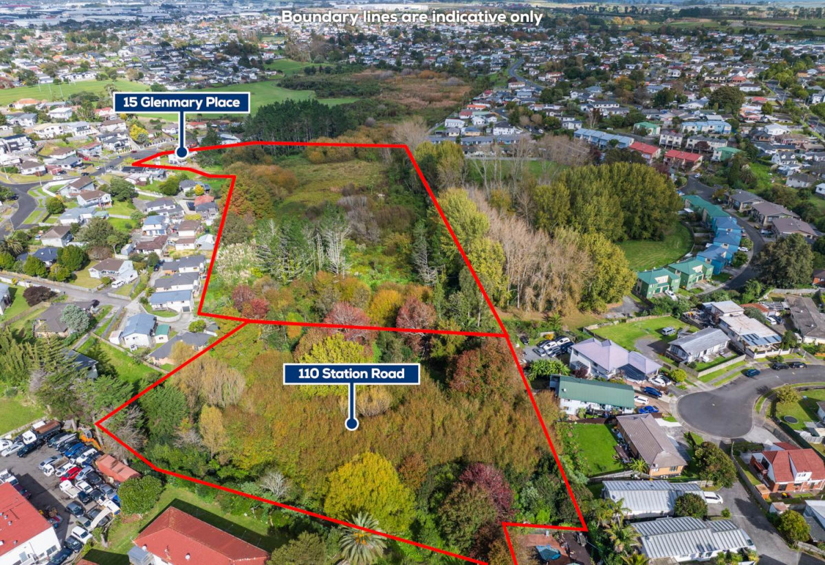8076m² section, close to schools, shops, [also for sale, 15 Glenmary Place – 2.9633 Hectares (including income-producing residential units)], 0.8 km to Papatoetoe West School, 110 Station Road, Papatoetoe, Auckland