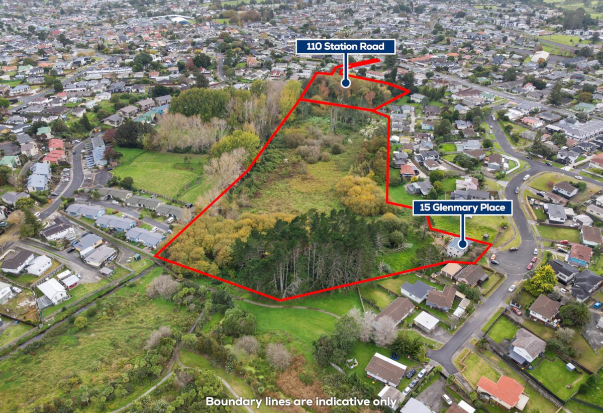 8076m² section, close to schools, shops, [also for sale, 15 Glenmary Place – 2.9633 Hectares (including income-producing residential units)], 0.8 km to Papatoetoe West School, 110 Station Road, Papatoetoe, Auckland