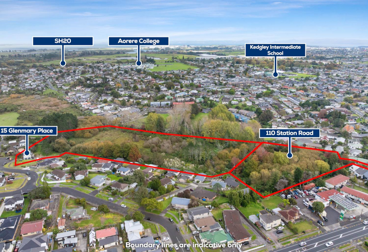 8076m² section, close to schools, shops, [also for sale, 15 Glenmary Place – 2.9633 Hectares (including income-producing residential units)], 0.8 km to Papatoetoe West School, 110 Station Road, Papatoetoe, Auckland