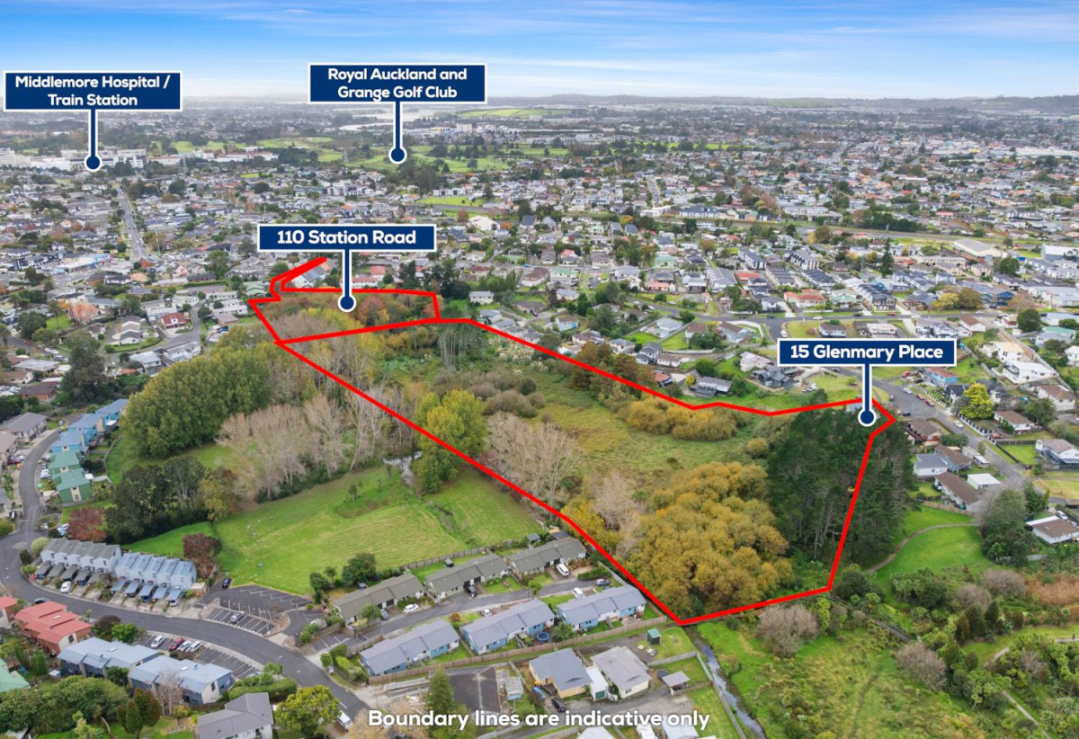 8076m² section, close to schools, shops, [also for sale, 15 Glenmary Place – 2.9633 Hectares (including income-producing residential units)], 0.8 km to Papatoetoe West School, 110 Station Road, Papatoetoe, Auckland