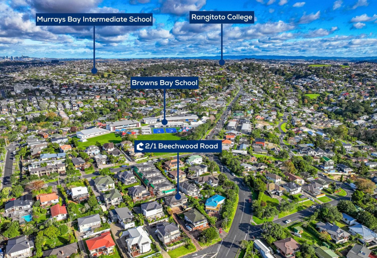 Rangitoto College zone, 4 beds +study room 2 baths house with double garage, 2 beds 1 bath ground floor, close to beach, shops, schools, 0.3 km to Browns Bay School, 1B Beechwood Road, Rothesay Bay, Auckland