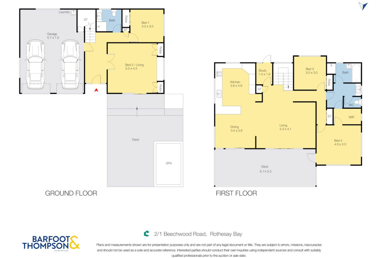 Rangitoto College zone, 4 beds +study room 2 baths house with double garage, 2 beds 1 bath ground floor, close to beach, shops, schools, 0.3 km to Browns Bay School, 1B Beechwood Road, Rothesay Bay, Auckland