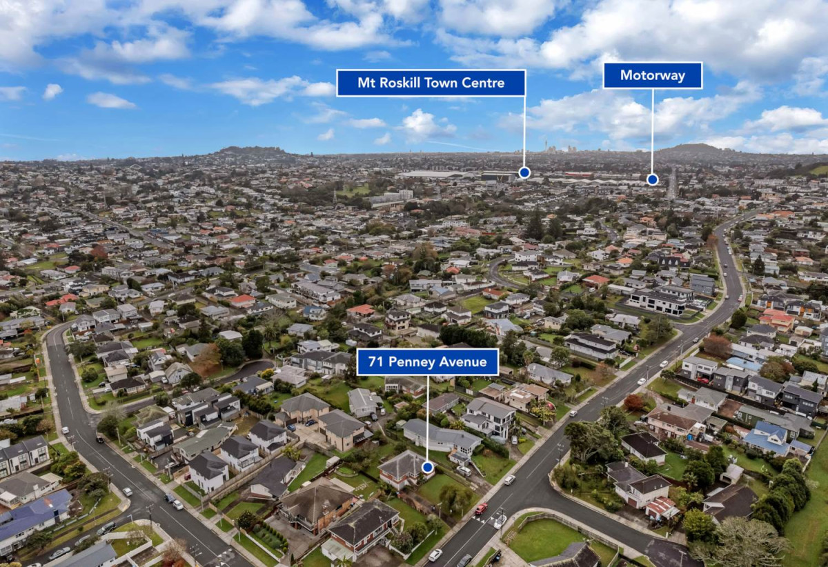 Once in Decades, 665m2 section, Brick and tile 3 beds 1 bath house with garage, close to schools, shops, supermarket, parks, golf club, beach, 0.7 km to May Road School and Marshall Laing School, 0.9 km to Lynfield College, 71 Penney Avenue, Mt Roskill, Auckland