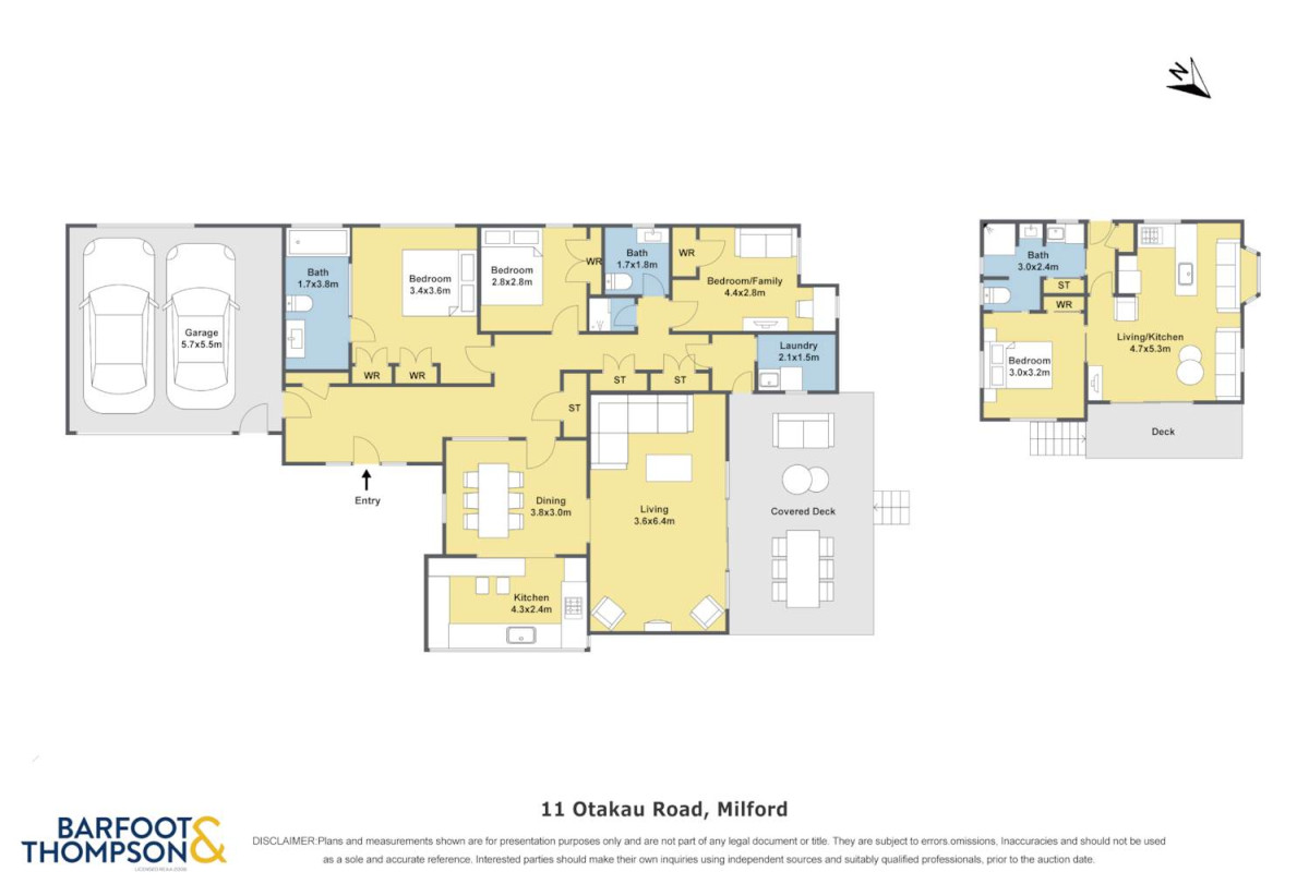 1012m2 section, Home and Income, Westlake Boys and Girls school zone, main house 3 beds 2 baths house with double garage, Standalone minor dwelling 1 bed 1 bath, minutes from schools, Milford Beach, Milford Village, North Shore Hospital, 0.2 km to Milford School (Auckland), 11 Otakau Road, Milford, Auckland