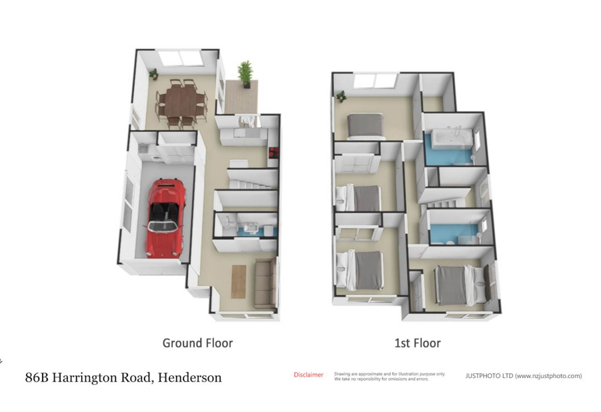 Brandnew standalone 4 beds 3 baths home with garage, close to WestCity Shopping Centre, Universal Drive retail precinct, local schools, 0.8 km to Waitakere College, 86D Harrington Road, Henderson, Auckland