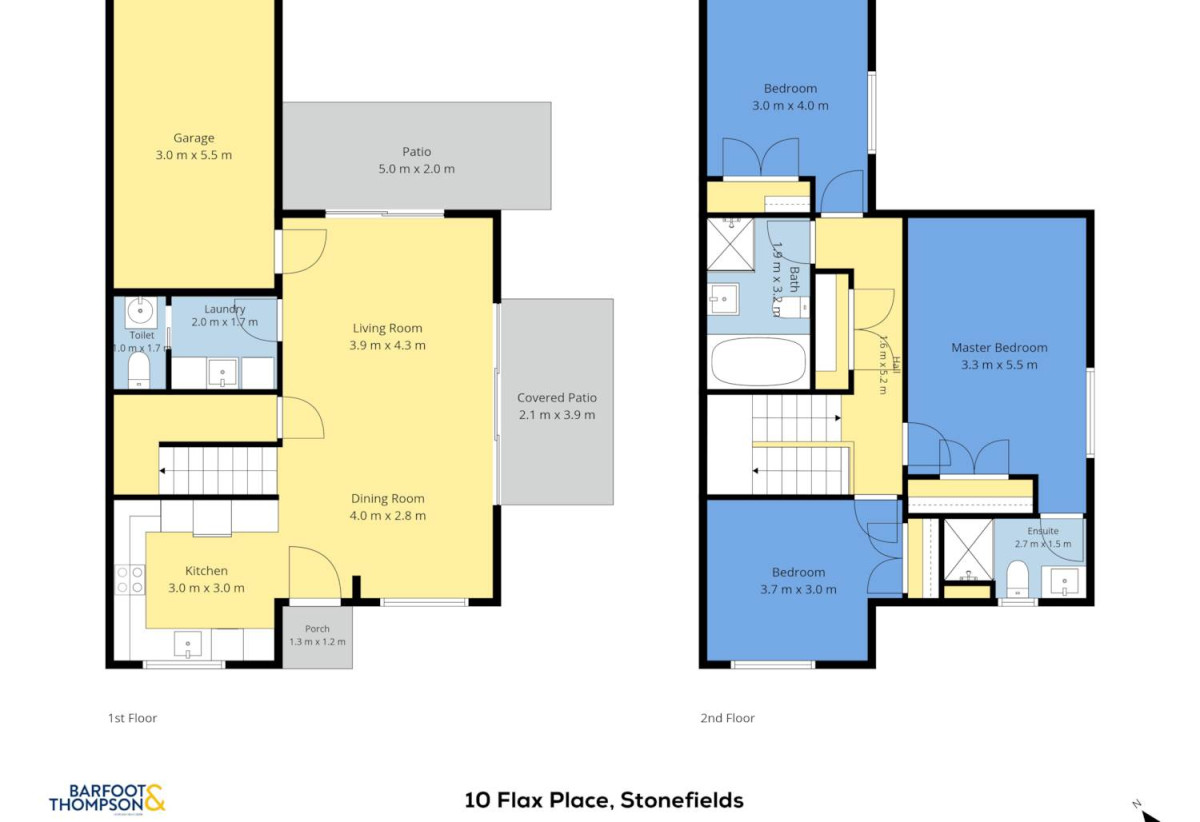 Built by Fletcher Living, Freehold 3 beds 2.5 baths home with garage, close to shops, supermarkets, 0.2 km to Stonefields School, 10 Flax Place, Stonefields, Auckland