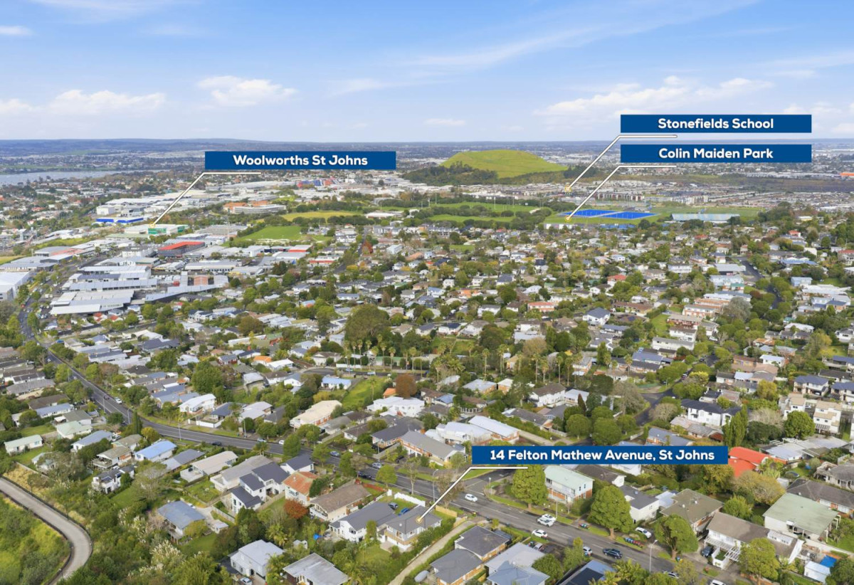 607m2 section, Renovated 4 beds + study room and a Flexi room 2 baths house with garage, 1 bed + Flexi room 1 bath downstairs, close to Glen Innes Train Station, Pak’nSave, town centre, 1.2 km to Selwyn College, 1.9 km to Stonefields School, 14 Felton Mathew Avenue, St Johns, Auckland