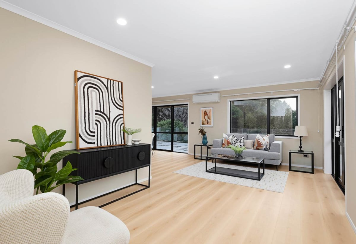 Home and income on 2502m2 section, 2 kitchens, main house 3 beds 2 baths with double garage, a private guest wing 2 beds 1 bath with its own entrance and single garage, overlooking the picturesque Torbay Heights Reserve, Approximately 10 minutes to Albany Mega Centre, close to schools, beach, 1.2 km to Long Bay School, 1.5 km to Long Bay College, 2 km to Northcross Intermediate, 349 Glenvar Road, Long Bay, Auckland