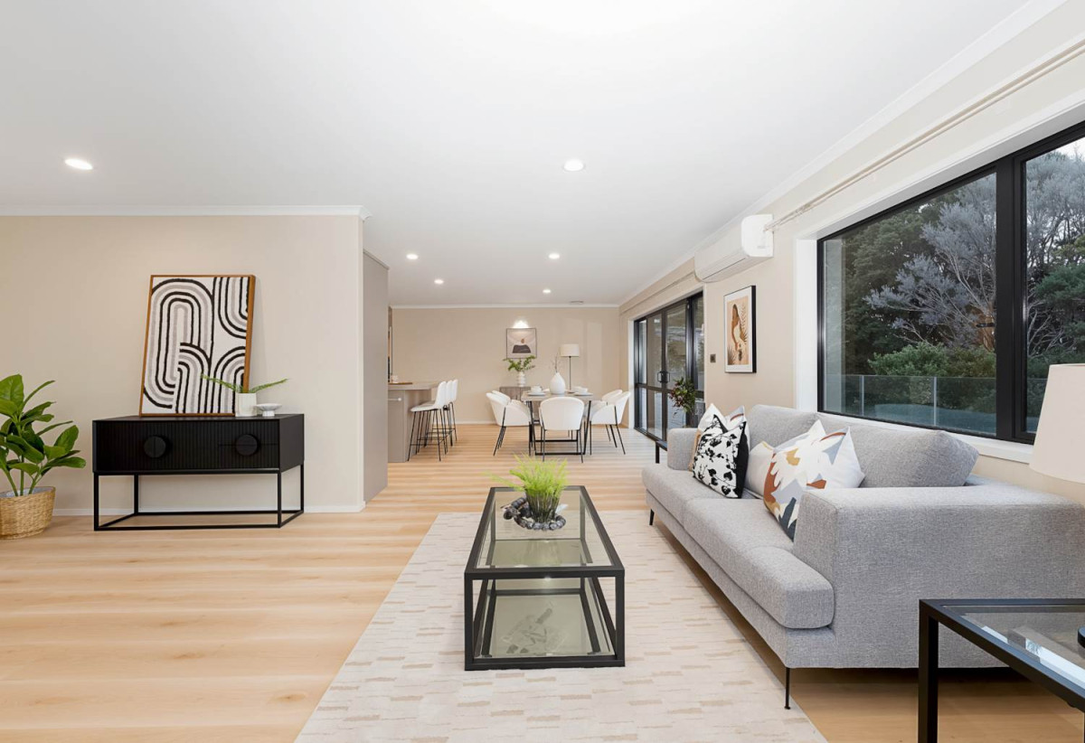 Home and income on 2502m2 section, 2 kitchens, main house 3 beds 2 baths with double garage, a private guest wing 2 beds 1 bath with its own entrance and single garage, overlooking the picturesque Torbay Heights Reserve, Approximately 10 minutes to Albany Mega Centre, close to schools, beach, 1.2 km to Long Bay School, 1.5 km to Long Bay College, 2 km to Northcross Intermediate, 349 Glenvar Road, Long Bay, Auckland
