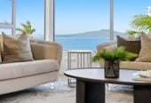 Double Westlake school zone, Breathtaking 180° Views, Sea Views, city skyline views, 640m2 section, 4 beds (2 ensuites) + large office room and rumpus room 3.5 baths house with double garage, 2024 luxury renovated, close to beach, Milford shops, schools, Zoned for Campbells Bay School, Westlake Boys’ and Westlake Girls’ High Schools, and Murrays Bay Intermediate, 62 Seaview Road, Castor Bay, Auckland