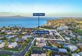 Double Westlake school zone, Breathtaking 180° Views, Sea Views, city skyline views, 640m2 section, 4 beds (2 ensuites) + large office room and rumpus room 3.5 baths house with double garage, 2024 luxury renovated, close to beach, Milford shops, schools, Zoned for Campbells Bay School, Westlake Boys’ and Westlake Girls’ High Schools, and Murrays Bay Intermediate, 62 Seaview Road, Castor Bay, Auckland