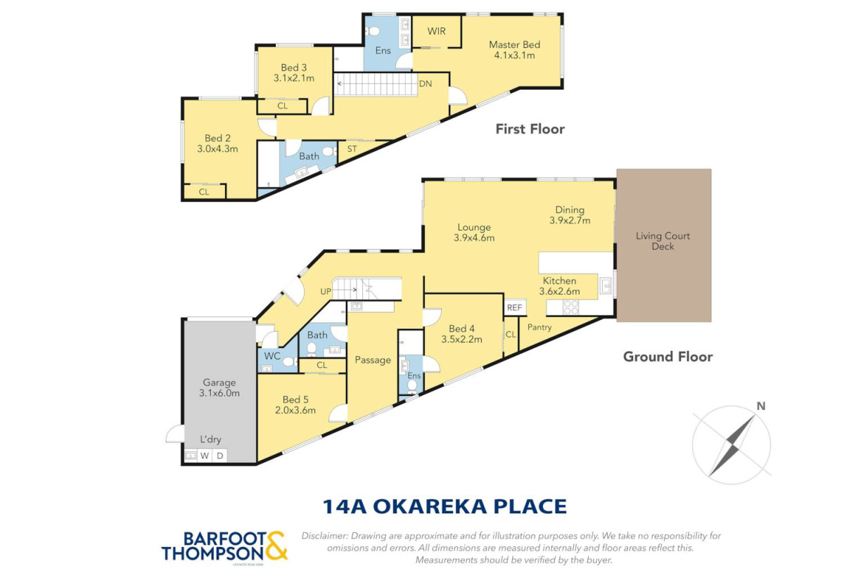 Standalone 5 beds (2 ensuites) + study nook 4.5 baths home with garage, 2 beds 2.5 baths ground floor, close to schools, shopping centres, 0.5 km to Riverhills School and Pakuranga Heights School, 0.9 km to v and Pakuranga Intermediate, 14A Okareka Place, Pakuranga Heights, Auckland
