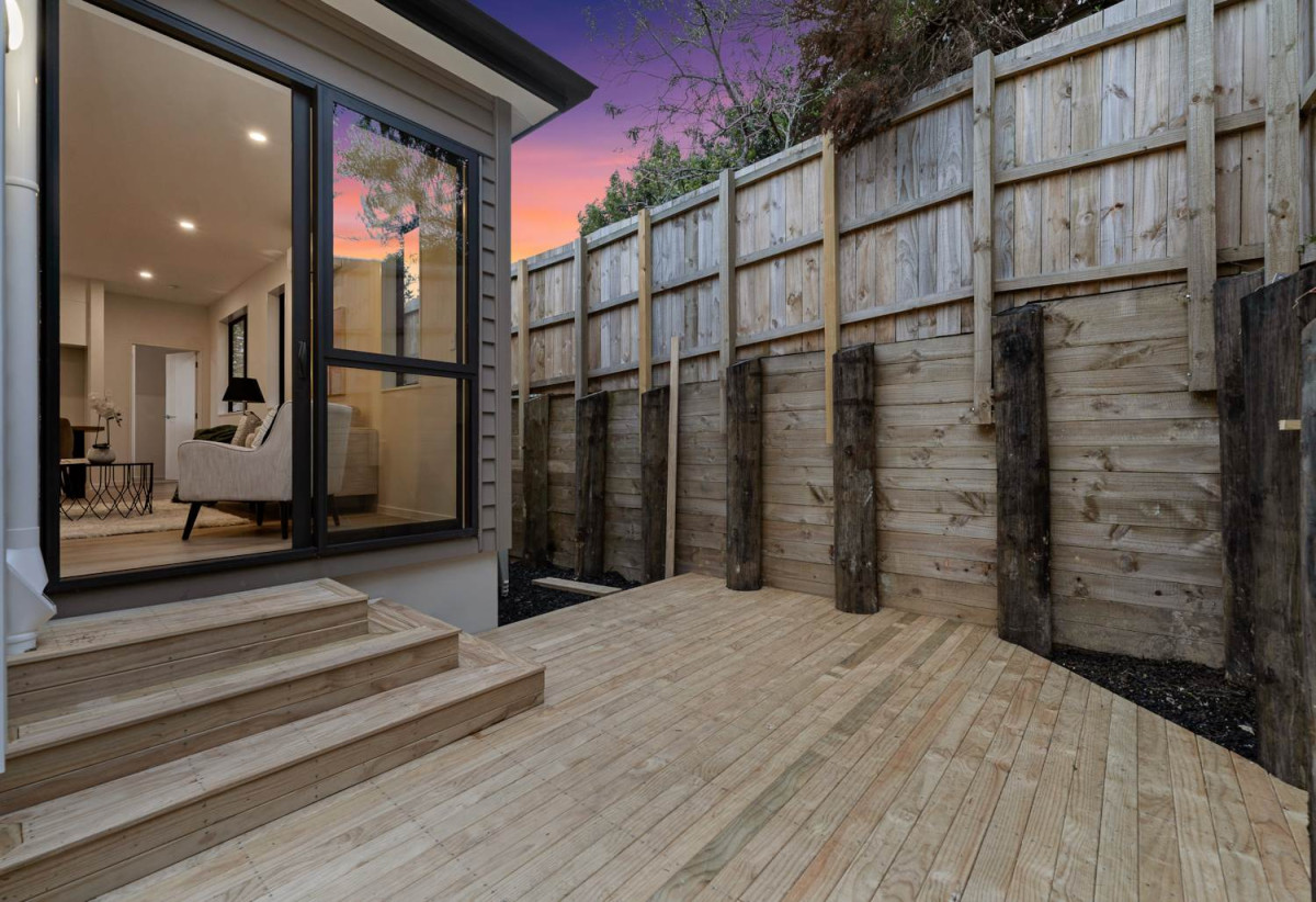 Opposite a reserve, Brandnew standalone 5 beds 3 baths home with garage, 2 beds 1 bath ground floor, 0.7 km to Massey High School, 0.9 km to Massey Primary School, 1 km to Lincoln Heights School, close to local shops, easy motorway access, 24C Zingaro Place, Massey, Auckland