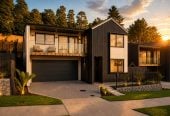 587m2 section, 227m2 Brandnew standalone 5 beds (1 ensuite) 3 baths house with double garage and big backyard, 3 beds 1 bath ground floor, move-in ready, close to schools, shops, beach, motorway access, 0.5 km to Nukumea School, 2 km to Orewa College, 242E West Hoe Heights, Orewa, Auckland