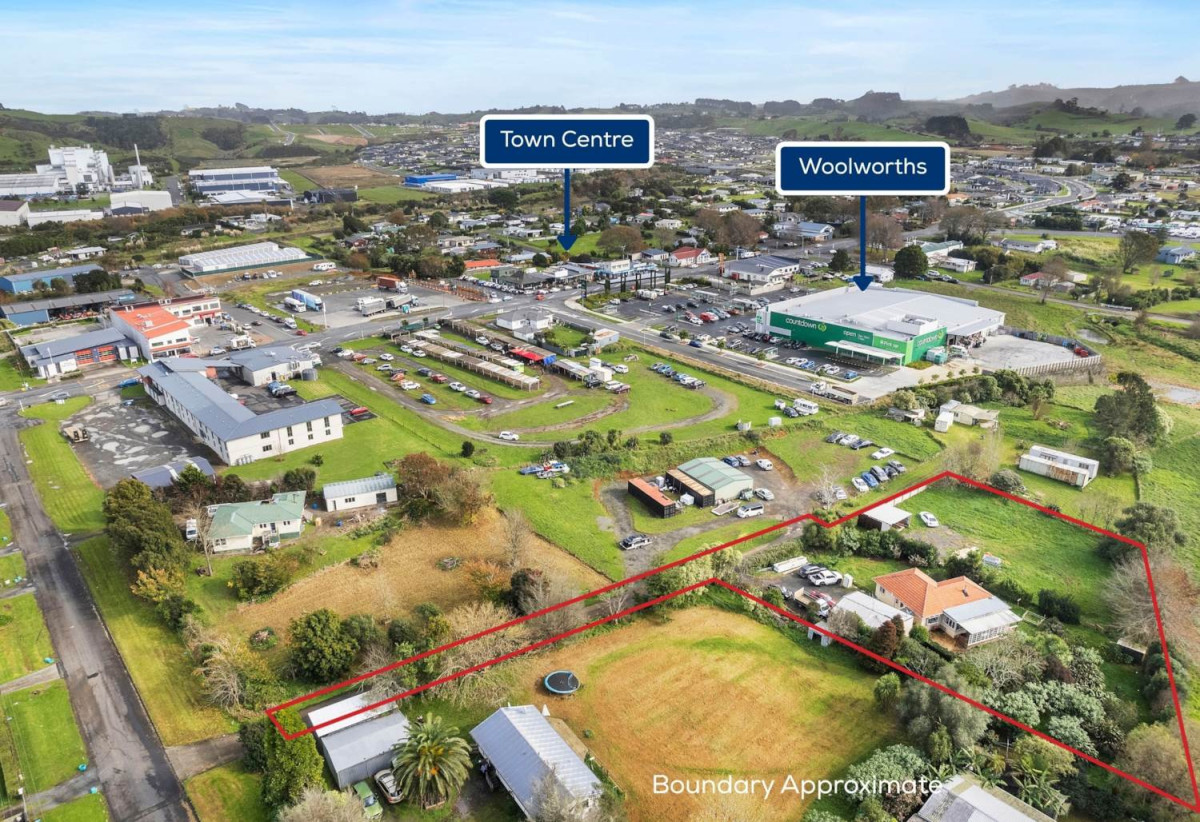 3008m2 section, Nearby Pokeno town centre and Woolworths supermarket, 2 beds 1 bath house with standalone garage, plus a separate sleepout with two rooms, close to motorway access, Zoned Medium Density Residential, with potential for subdivision (subject to council approval), 15A Selby Street, Pokeno