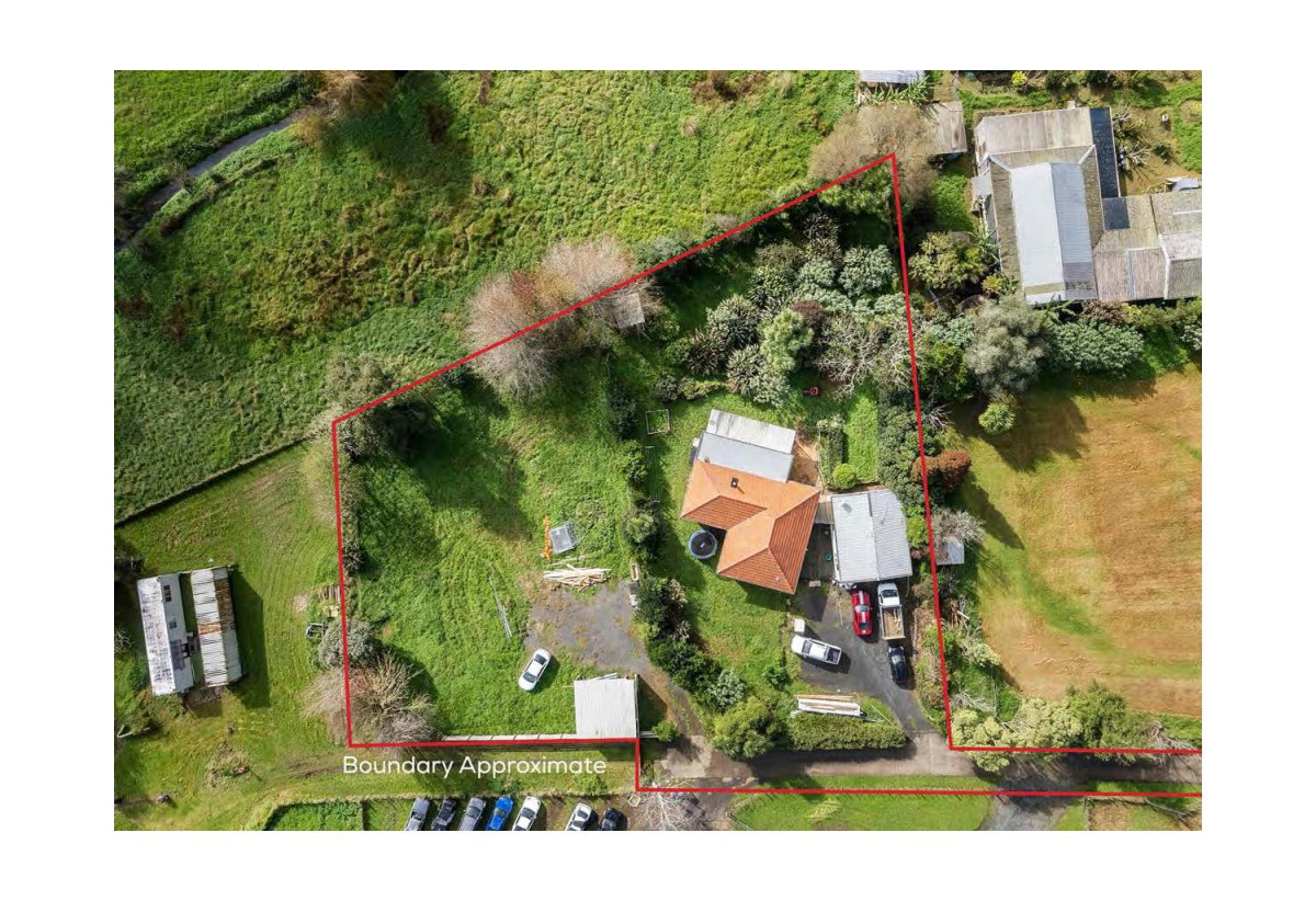 3008m2 section, Nearby Pokeno town centre and Woolworths supermarket, 2 beds 1 bath house with standalone garage, plus a separate sleepout with two rooms, close to motorway access, Zoned Medium Density Residential, with potential for subdivision (subject to council approval), 15A Selby Street, Pokeno