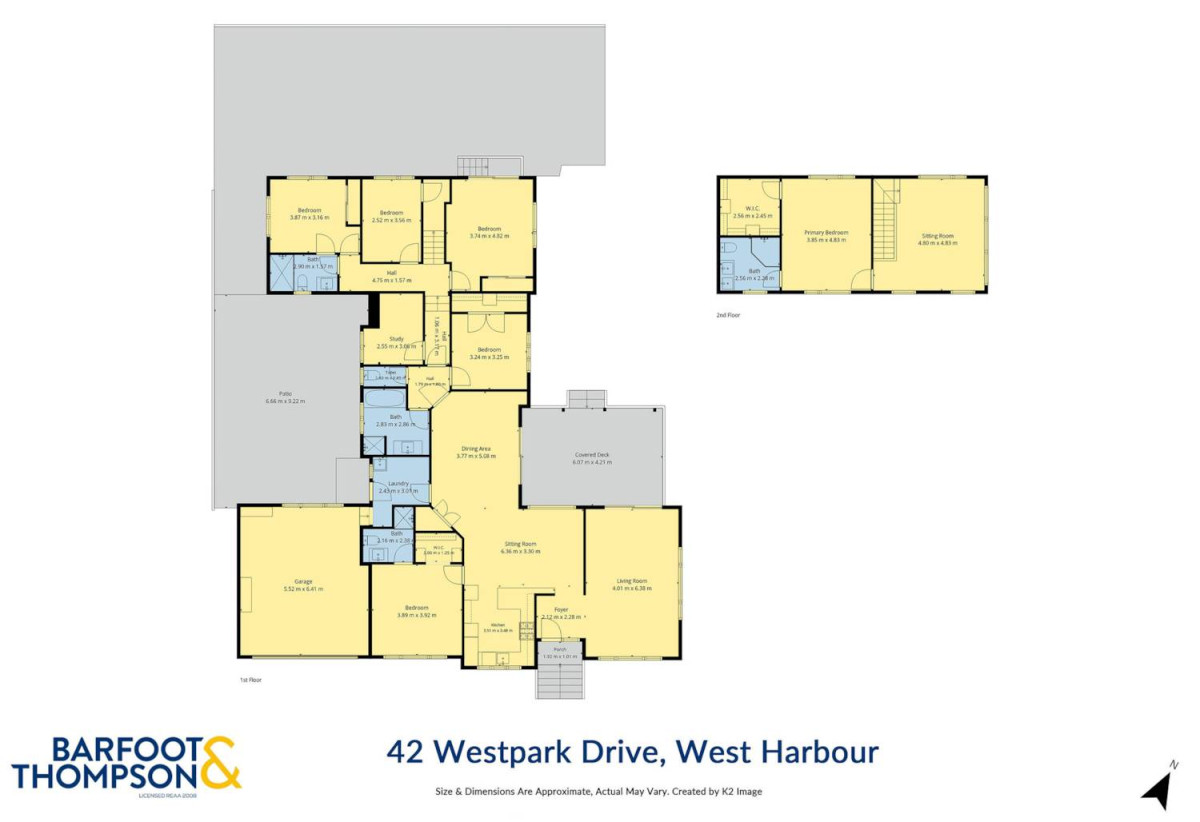 Sea Views, 640m2 section, 316m2 Brick 6 beds (2 ensuites) 4 baths house with double garage, close to schools, reserves, easy motorway access, 0.4 km to Marina View School, 0.9 km to Hobsonville School, 42 Westpark Drive, West Harbour, Auckland