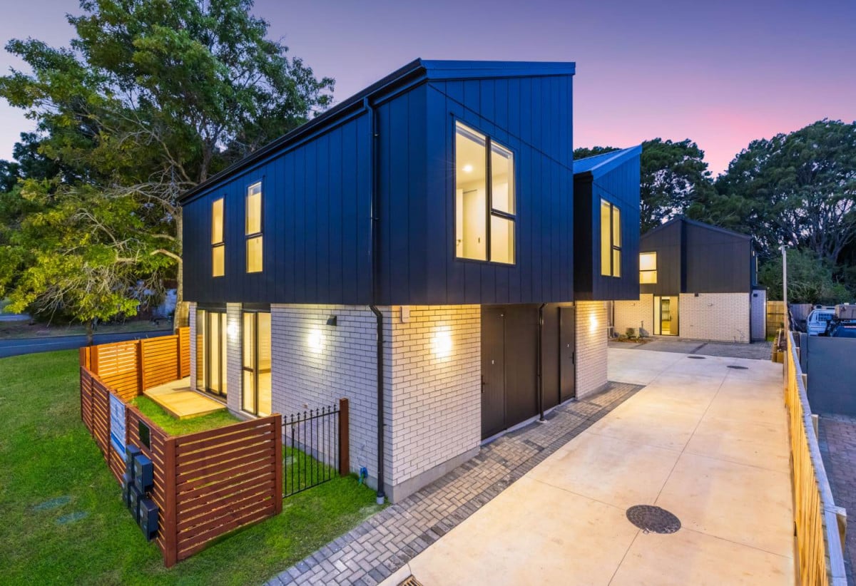 Directly opposite Lloyd Elsmore Park and recreational facilities, Brandnew 3 beds 1.5 baths home with car park, close to schools, shopping centres, golf club, move-in ready, 0.7 km to Elm Park School, Lots 1-5/38 Cascades Road, Pakuranga Heights, Auckland