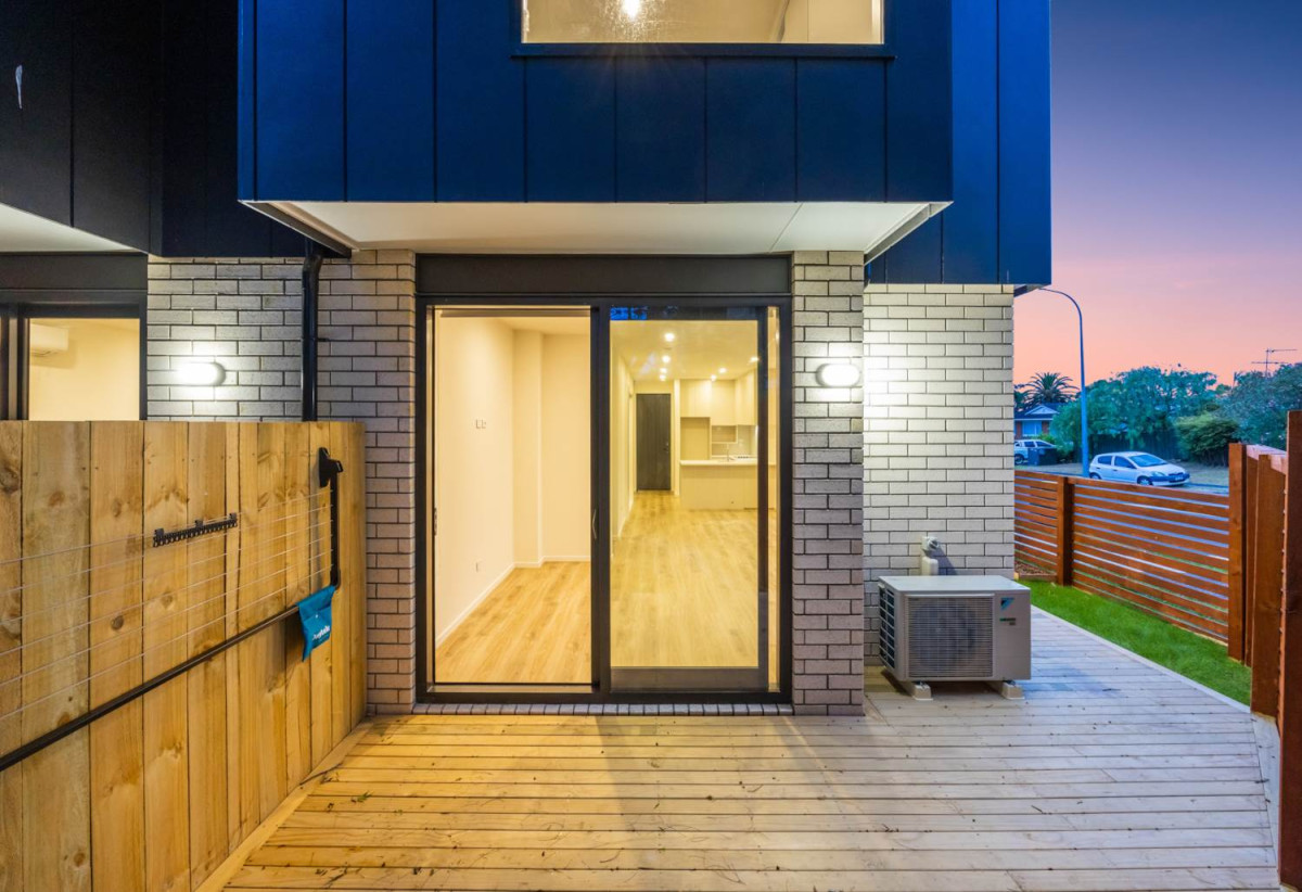 Directly opposite Lloyd Elsmore Park and recreational facilities, Brandnew 3 beds 1.5 baths home with car park, close to schools, shopping centres, golf club, move-in ready, 0.7 km to Elm Park School, Lots 1-5/38 Cascades Road, Pakuranga Heights, Auckland