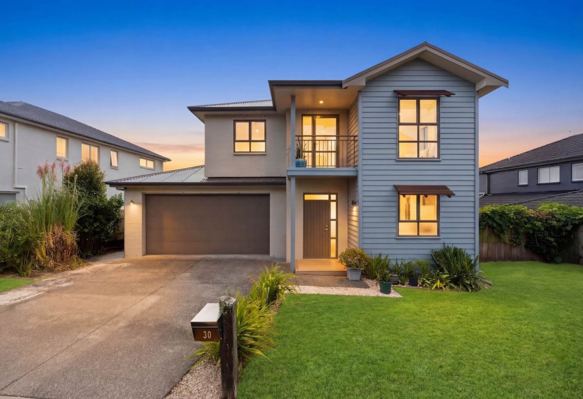 Built by Fletcher Living, 509m2 section, 5 beds (1 ensuite) 2.5 baths house with double garage, Located within easy reach of motorway connections, quality schools, parks, and local amenities, 30 Mackay Drive, Greenhithe, Auckland
