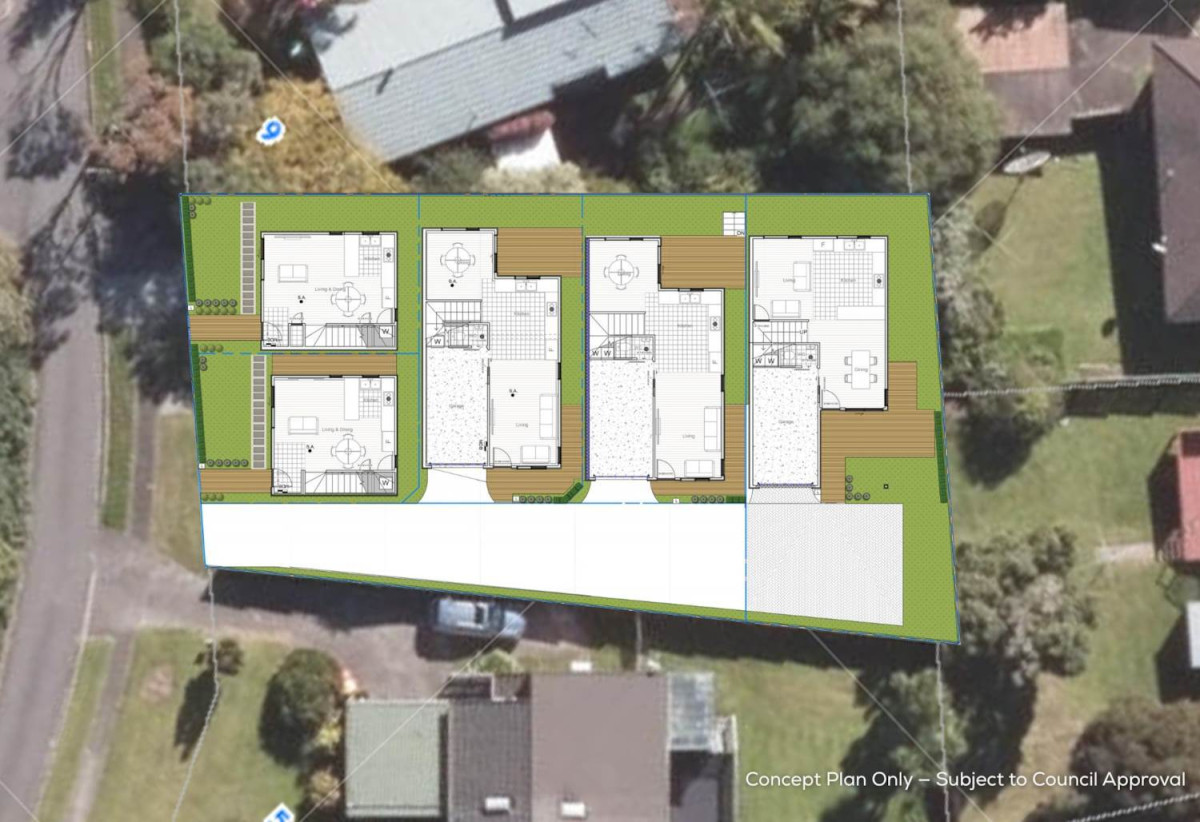 688m2 section, RC & EPA Approved for 5 standalone homes, BC in Progress, 5 beds 3 baths house, close to shopping centres, Golf club, schools, 0.4 km to Howick Intermediate, 0.5 km to Howick Primary School, 1.1 km to Owairoa School, 1.2 km to Pakuranga College, 7 Kingussie Place, Highland Park, Auckland