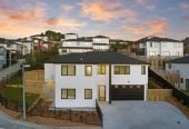 478m2 section, 5 beds (1 ensuite) 3 baths house, double garage, 1 bed 1 bath ground floor, 4 + 1 layout, 5 Mara Way, Sunnyvale, Auckland