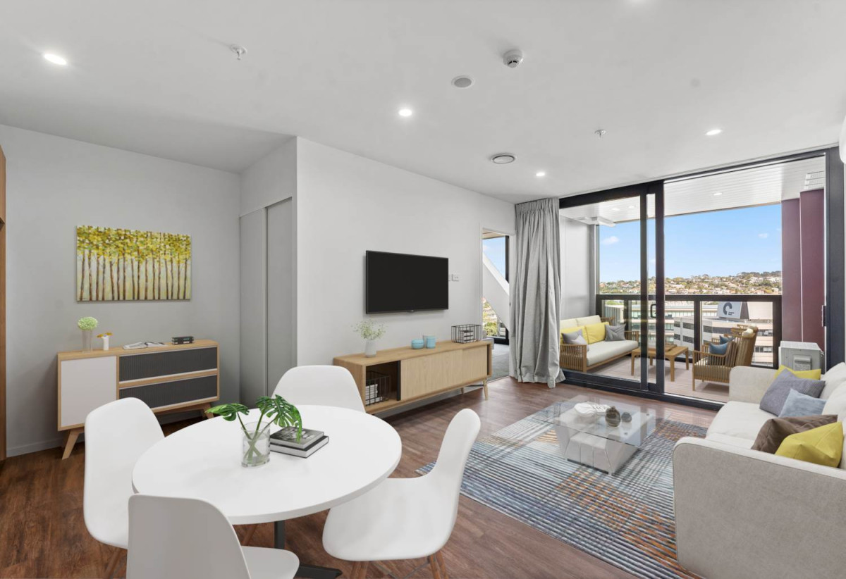 40 Apartments Released as Developer Moves on, Studio – 30m2 – Priced at $345,000, One bedroom – 43-61m2 – Pricing from $535,000, Two bedroom – 66-76m2 – Pricing from $699,000, Dual Key – 76m2 – Priced at $899,000, Cafés and restaurants are within walking distance, 20 Park Avenue (Residential), Ellerslie, Auckland
