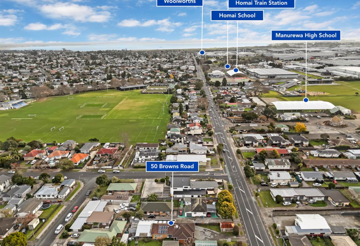 Vendors have committed to their ”Plan B”, Auction Must Sell, 1012m2 section with RC approved for 6 lots subdivision, Brick and tile 3 beds 2 baths house with garage and workshop, 0.2 km to Manurewa High School, 50 Browns Road, Manurewa, Auckland