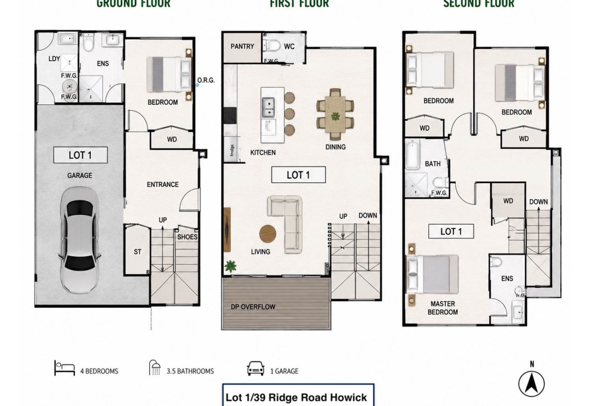 Macleans College zone, Motivated developer, Brandnew 4 beds 3.5 baths home with garage, close to schools, shops, 0.9 km to Mellons Bay School, 1 km to Howick Intermediate, 1.5 km to Macleans College, Lot 1/39 Ridge Road, Howick, Auckland