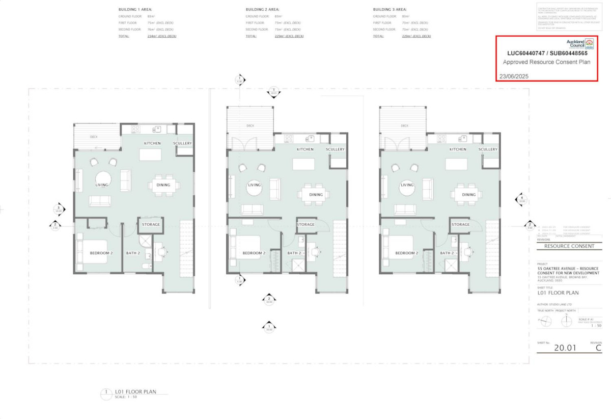 Rangitoto College zone, 3 beds 1 bath house on 650m2 section, with RC, EPA approved for 3 standalone 5 beds 4 baths double garage homes, 55 Oaktree Avenue, Browns Bay, Auckland