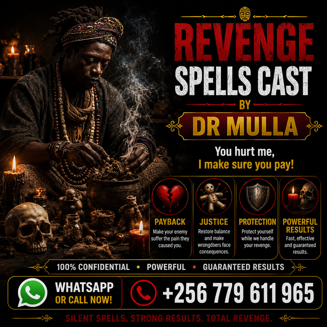 10 Powerful Revenge Spells to Deliver Instant Karma to Your Enemies Without Side Effects | WhatsApp +256 779 611 965