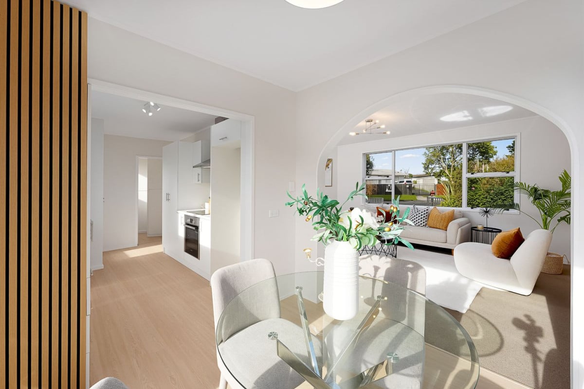 Motivated Vendor with Retirement Plans, 615m2 section, Renovated 3 beds + Flexi room 1 bath house with standalone double garage, close to schools, Lincoln Road’s shops, supermarkets, motorway access, 85 Riverpark Crescent, Henderson, Auckland
