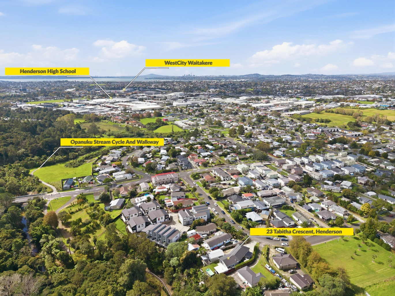 909m2 section, 158m2 4 beds 2 baths main houe PLUS a separate wing/sleepout with a 5th bedroom, bathroom, and covered deck, a massive covered patio with a professional-grade wood-fired pizza oven and a fully equipped outdoor bar area, a large carport, close to reserves, local shops, schools, 23 Tabitha Crescent Henderson, Auckland
