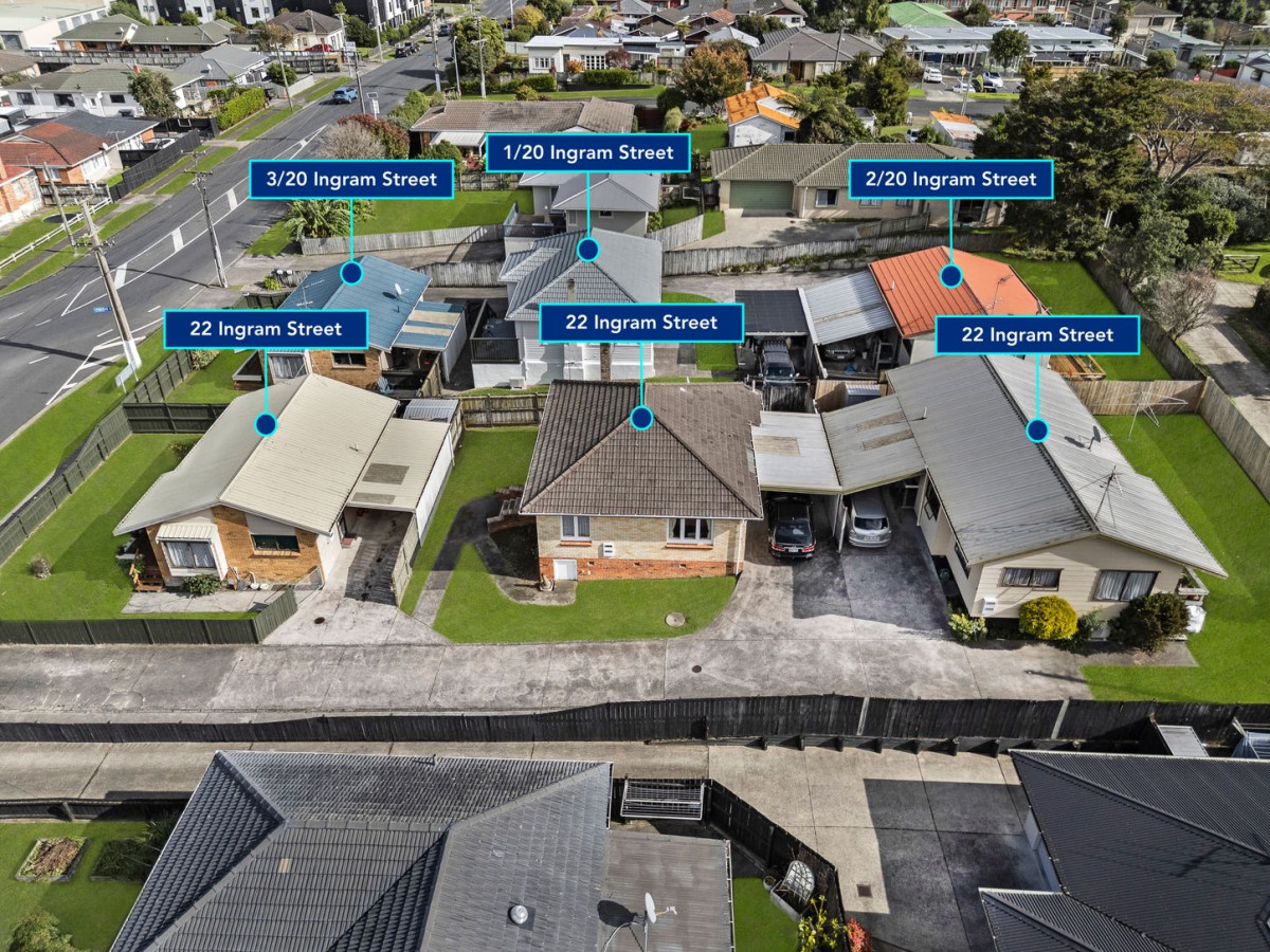 1058m2 section, 3 Standalone 2 beds 1 bath home with car parks, close to transport, shops, schools, and amenities, 22 Ingram Street, Papakura, Auckland