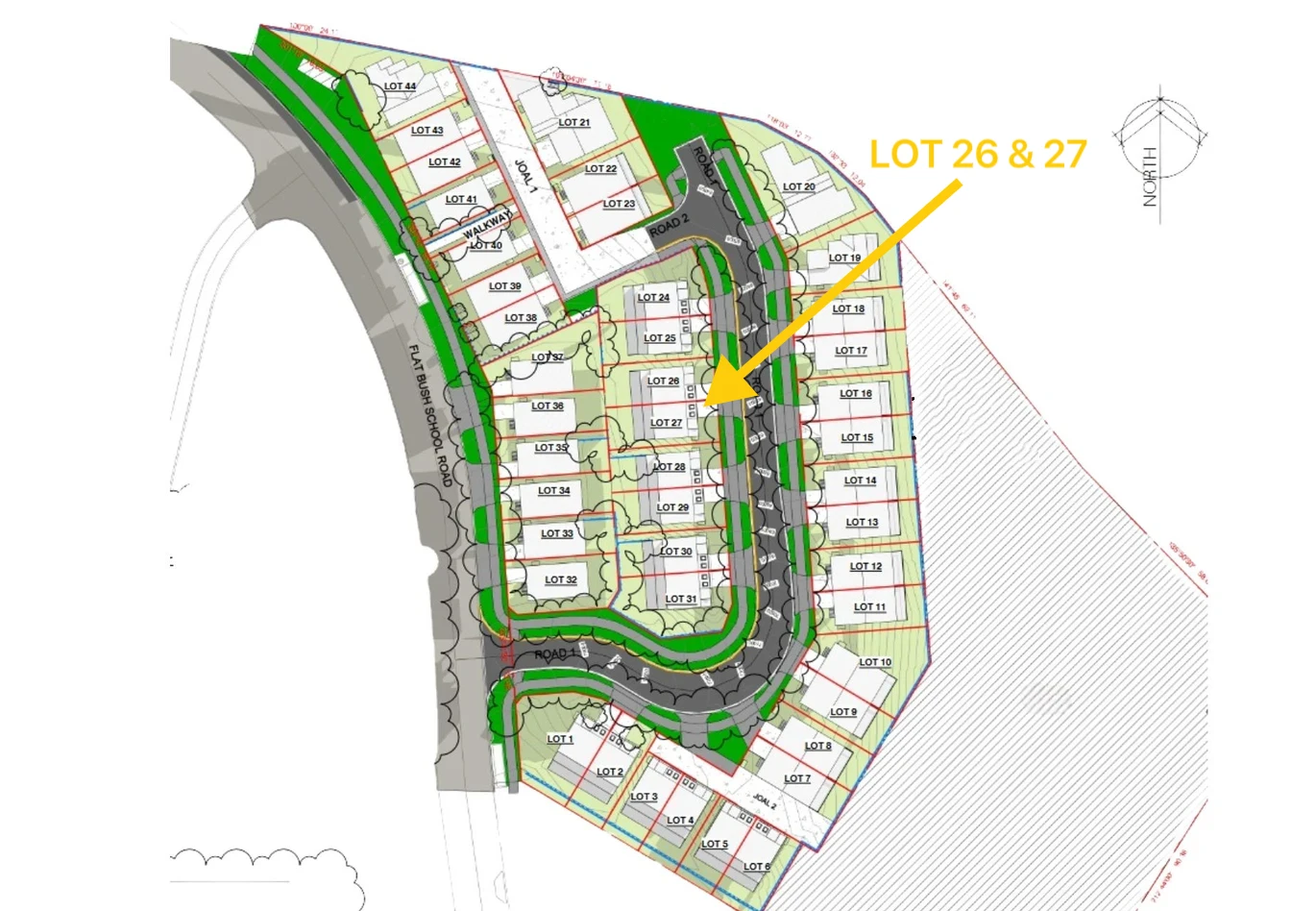Ready to Build, 2 sections, 168m2 per section, RC approved for Duplex, Two-level, 4-bedroom, 3-bathroom design, Titles Issued, 3.4 km to Ormiston town centre, Lot 26/323 Flat Bush School Road Flat Bush, Auckland