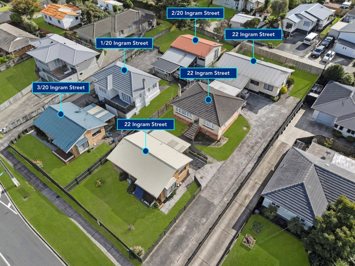 1058m2 section, 3 Standalone 2 beds 1 bath home with car parks, close to transport, shops, schools, and amenities, 22 Ingram Street, Papakura, Auckland