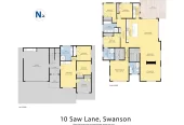 786m2 section, 2 kitchens, 355m2 Brandnew 7 beds (1 ensuite) 4 baths house with double garage and 3 beds granny, move-in ready, Central air conditioning system upstairs, Separate heat pump downstairs, Underfloor heating in all bathrooms, 10 Saw Lane Swanson, Auckland