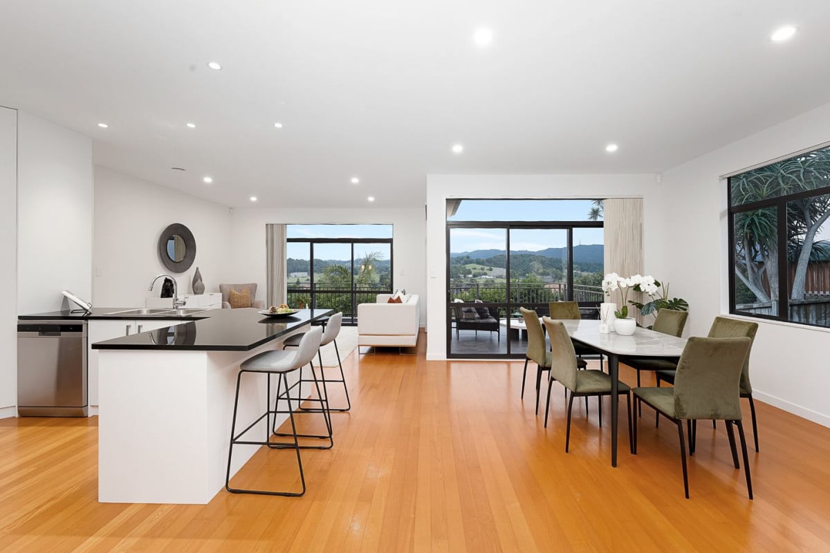 607m2 section, with uninterrupted views of the Waitakere Ranges, 256m2 4 beds 2.5 baths house with double garage, 14 Waltham Street, Henderson, Auckland