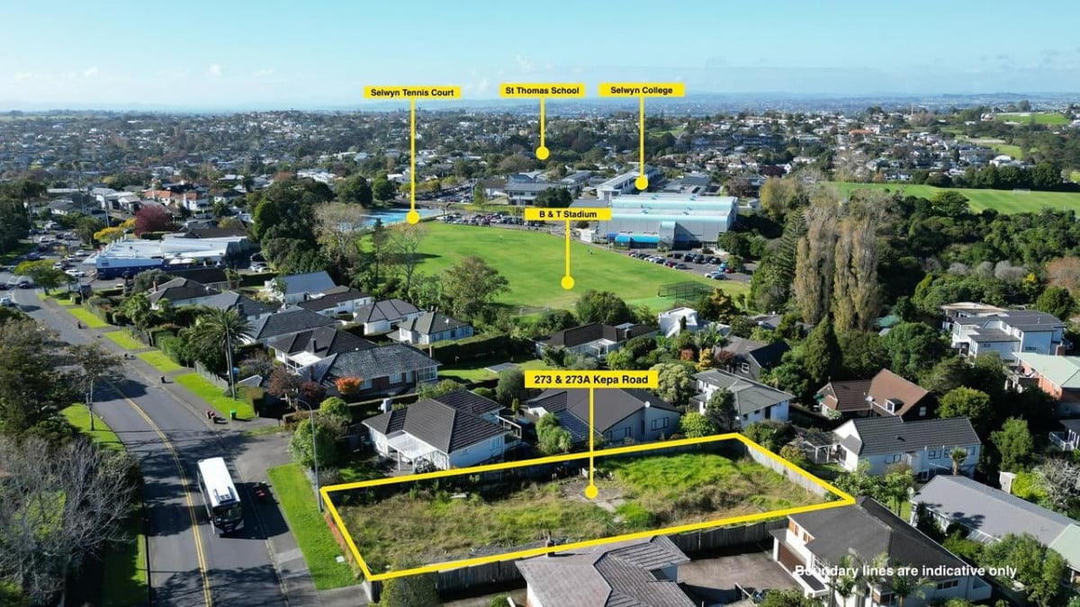 Two Titles – Clear Site, total land size of 930m2, RC approved for 6 dwellings, comprising: 2 standalone 4-bedroom homes, 2 duplex buildings (4 dwellings total), each 3 bedrooms, 5 water meters installed and paid, Power and internet connections completed, Site cleared and prepared, Approx. 50% driveway works completed, Approx. 80% of underground services completed (Three Waters), 273 & 273A Kepa Road Mission Bay, Auckland
