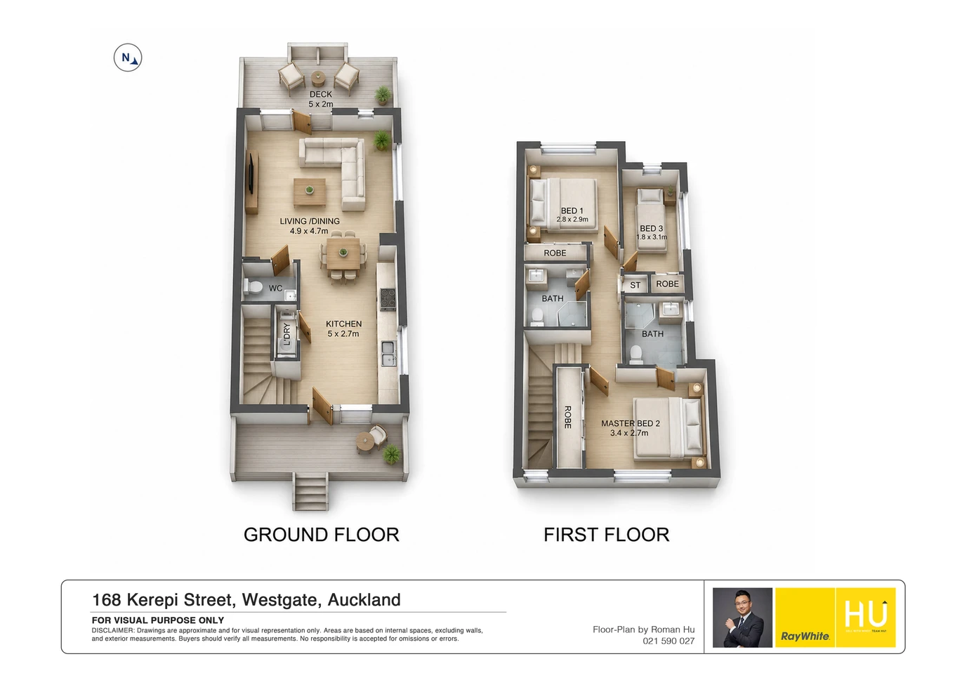 Urgent Sell! Westgate Duplex Move In Now, 3 beds 2.5 baths home with car park, The Vendor is very motivated, 168 Kerepi Street Westgate, Auckland
