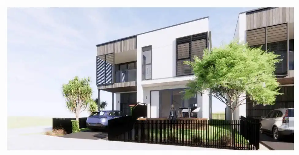 Flat Section, RC and BC are included in the sale for a 200m² (approx.) two-story, 4-bedroom home with multiple living areas, 74 Falcon Crescent, Hobsonville, Auckland