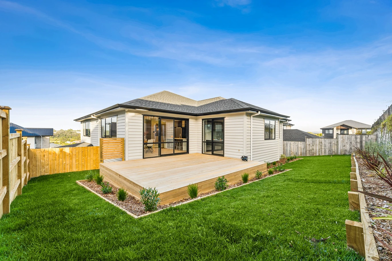 561m2 section, 2 kitchens, 289m2 Brandnew 6 beds (1 ensuite) 4 baths house with double garage and 2 beds granny downstairs, Underfloor heating in all bathrooms, Central air conditioning upstairs and a separate heat pump downstairs, 12 Saw Lane Swanson,, Auckland