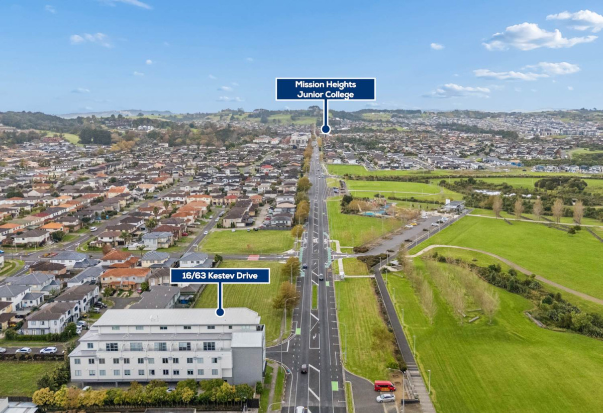 With three balconies in total, 2 beds 1 bath modern two-level apartment with 1 car park, next to Barry Curtis Park and the Fo Guang Shan Temple, 16/63 Kestev Drive, Flat Bush, Auckland