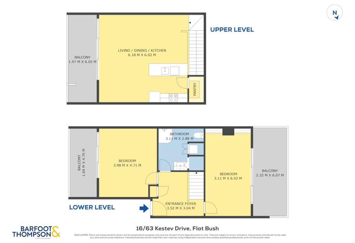 With three balconies in total, 2 beds 1 bath modern two-level apartment with 1 car park, next to Barry Curtis Park and the Fo Guang Shan Temple, 16/63 Kestev Drive, Flat Bush, Auckland