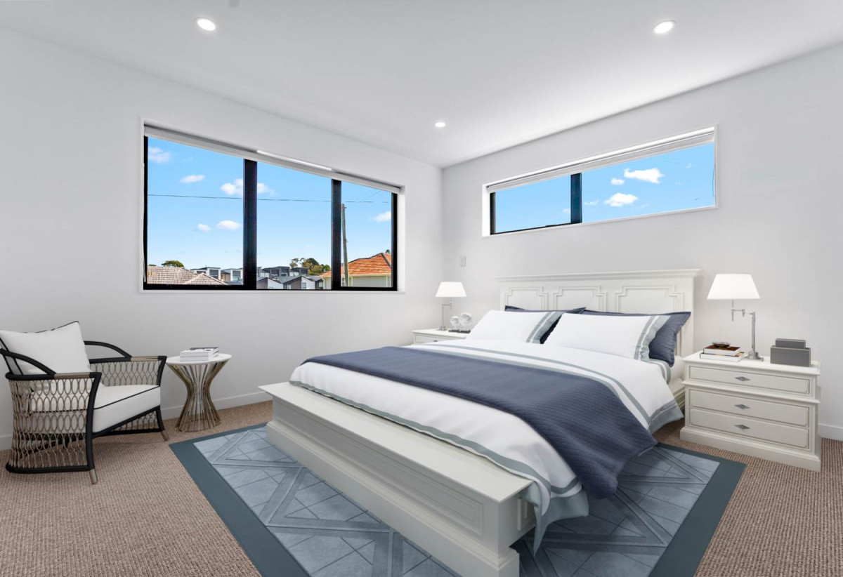 Urgent Sale – Motivated Vendor Says Sell, Striking dark charcoal brick exterior, Brandnew 3 beds + study 3 baths home with garage, Lot 2-5/135 Leybourne Circle, Glen Innes, Auckland