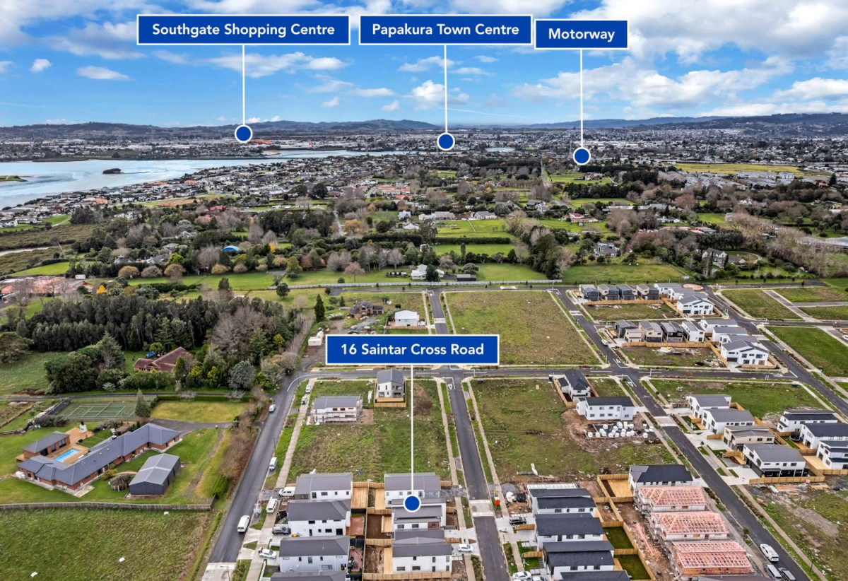 300m2 section, Brandnew 5 beds (3 ensuites) 4.5 baths house with garage, downstairs 1 ensuite with separate entry, 16 Star Cross Road, Karaka, Auckland